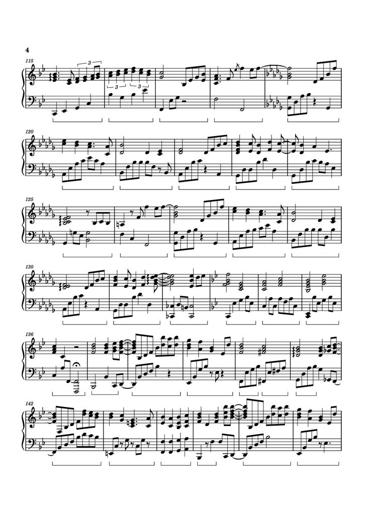 Page 4 of the piano sheet music PDF Piano - Twilight in Upper West Piano by Izumi Hirotaka