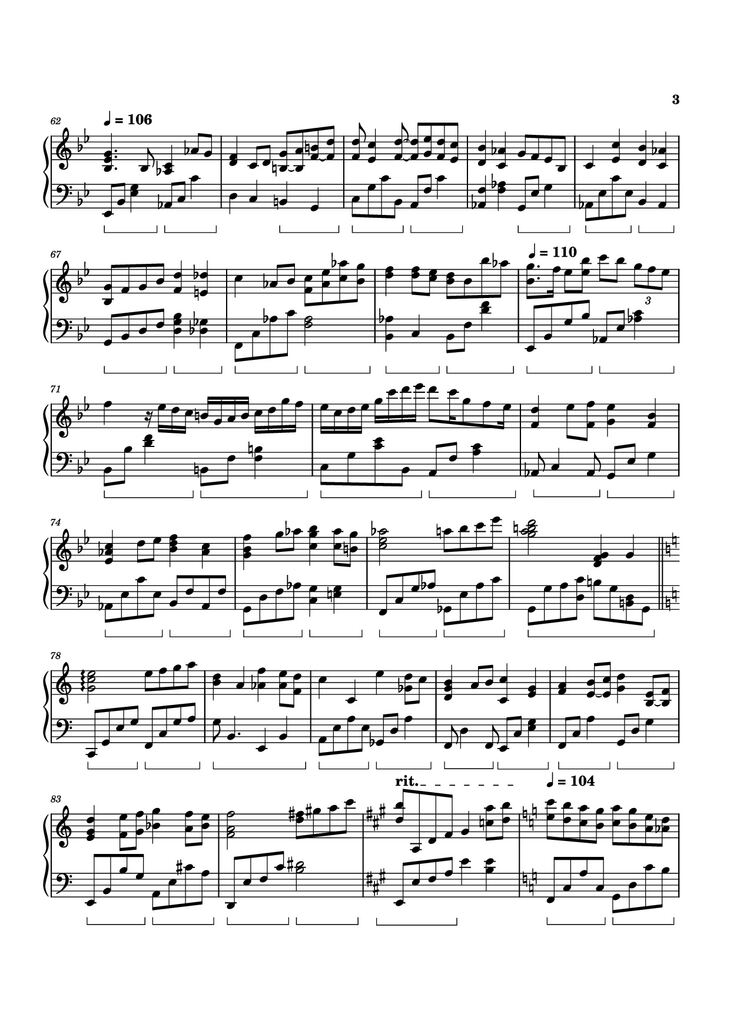 Page 3 of the piano sheet music PDF Piano - Elegy for Silence Piano by Izumi Hirotaka