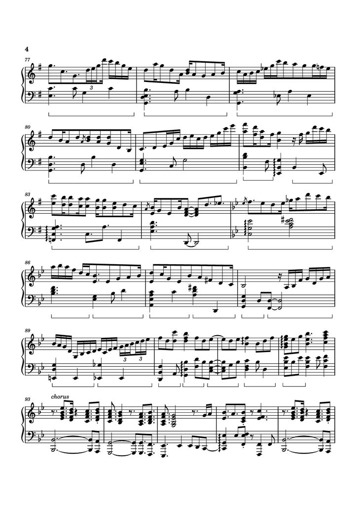 Page 4 of the piano sheet music PDF Piano - Dandelion Hill Piano by Izumi Hirotaka