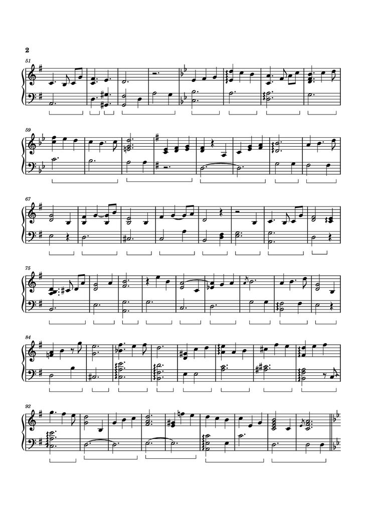 Page 2 of the piano sheet music PDF Piano - Heidi Piano by Izumi Hirotaka