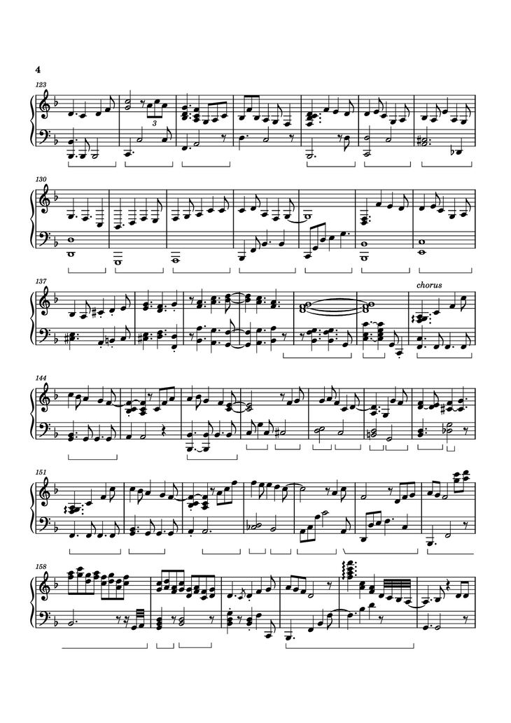Page 4 of the piano sheet music PDF Piano - White Mane Piano by Izumi Hirotaka
