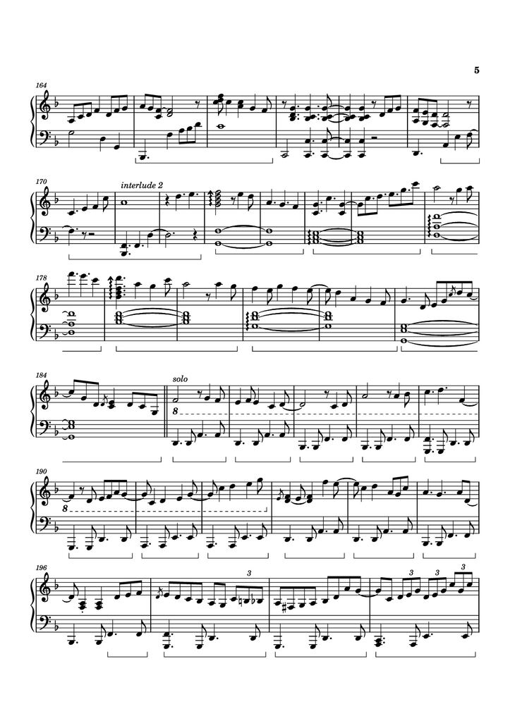 Page 5 of the piano sheet music PDF Piano - White Mane Piano by Izumi Hirotaka