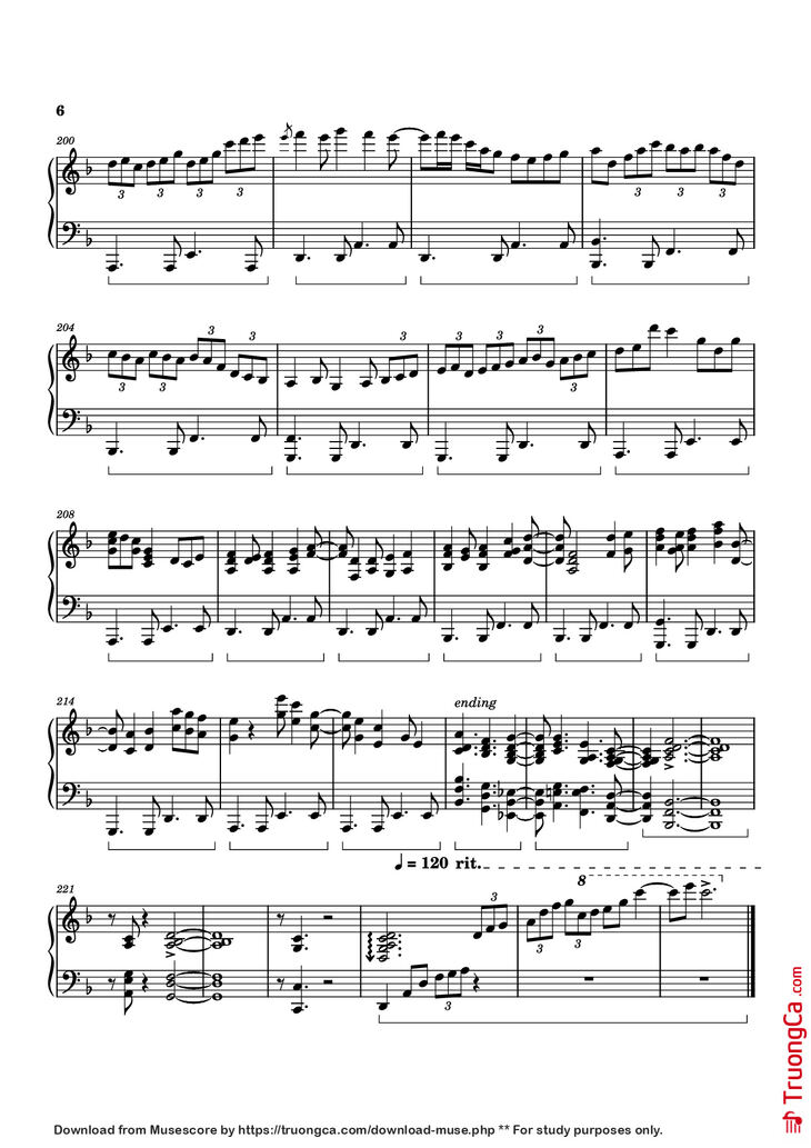 Page 6 of the piano sheet music PDF Piano - White Mane Piano by Izumi Hirotaka