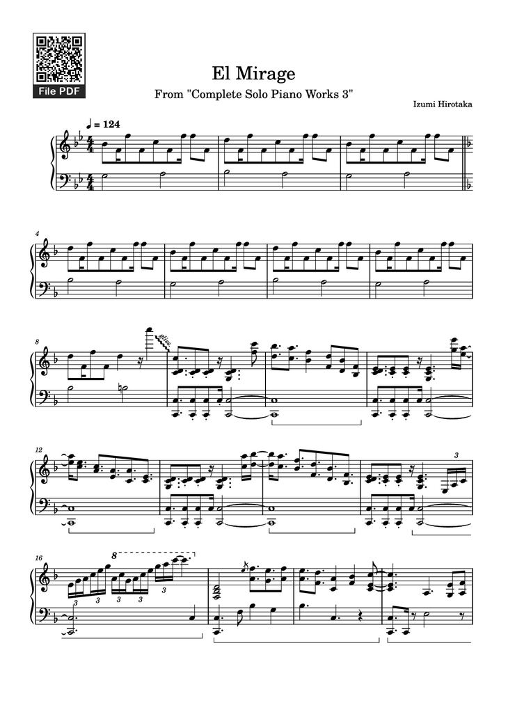 Page 1 of the piano sheet music PDF Piano - El Mirage Piano by Izumi Hirotaka