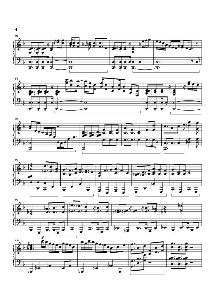 Page 4 of the piano sheet music PDF Piano - El Mirage Piano by Izumi Hirotaka