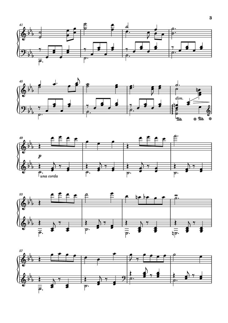 Page 3 of the piano sheet music PDF Piano - My Castle Town Piano by Toby Fox