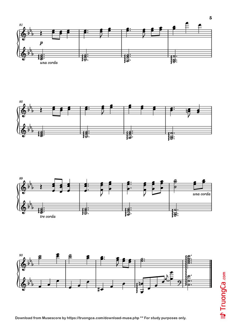 Page 5 of the piano sheet music PDF Piano - My Castle Town Piano by Toby Fox
