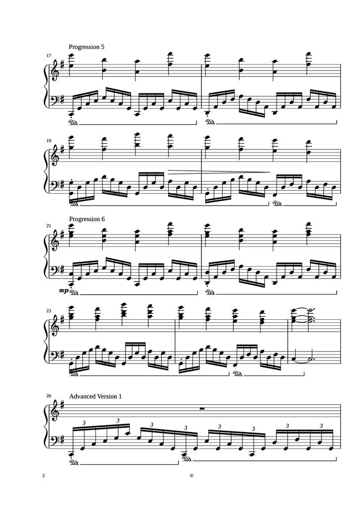 Page 2 of the piano sheet music PDF Piano - Kingdom Hearts - Dearly Beloved Piano by Yoko Shimomura
