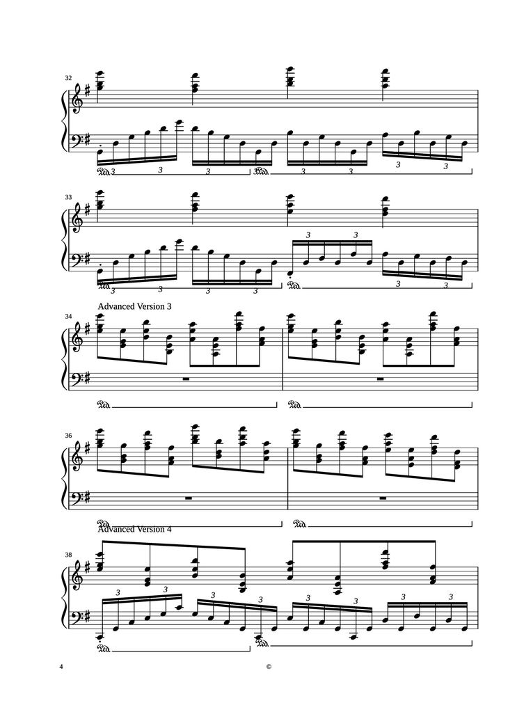 Page 4 of the piano sheet music PDF Piano - Kingdom Hearts - Dearly Beloved Piano by Yoko Shimomura