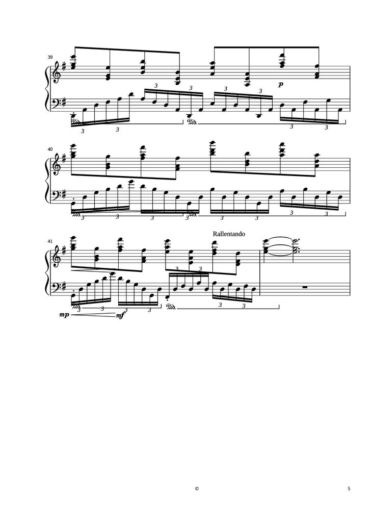 Page 5 of the piano sheet music PDF Piano - Kingdom Hearts - Dearly Beloved Piano by Yoko Shimomura