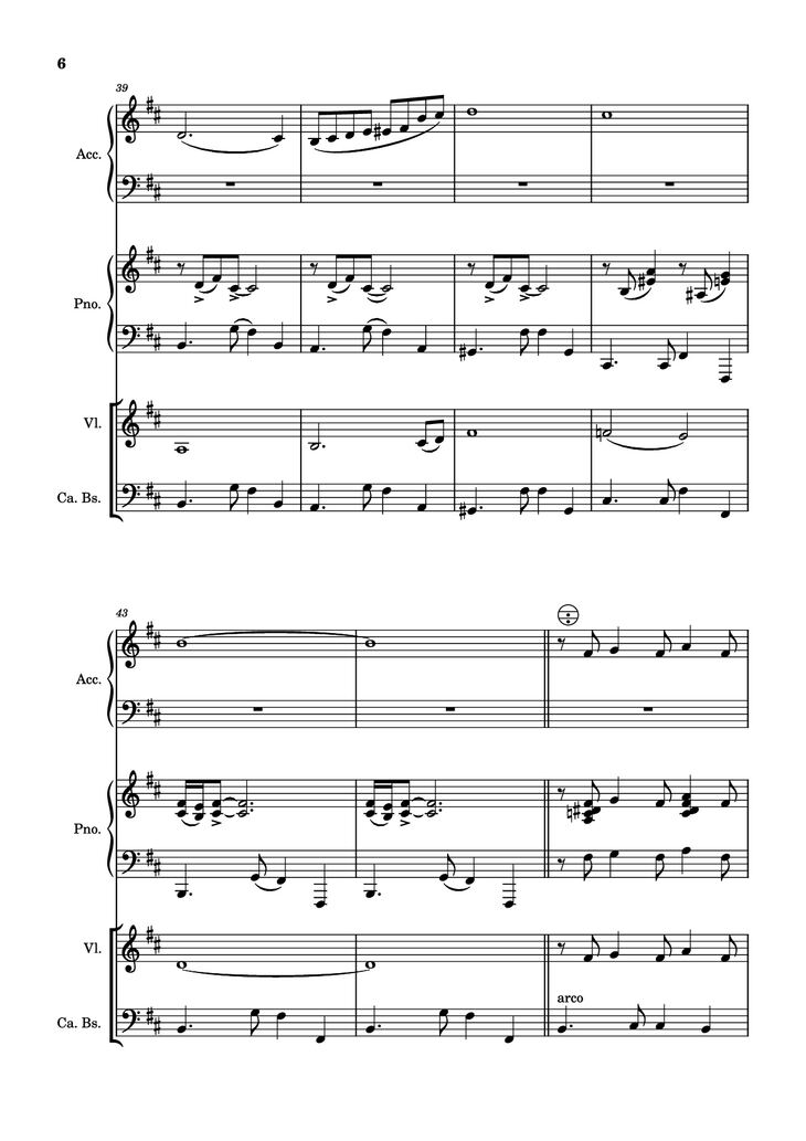 Page 6 of the piano sheet music PDF Piano - Milonga del ángel Piano by A. Piazolla