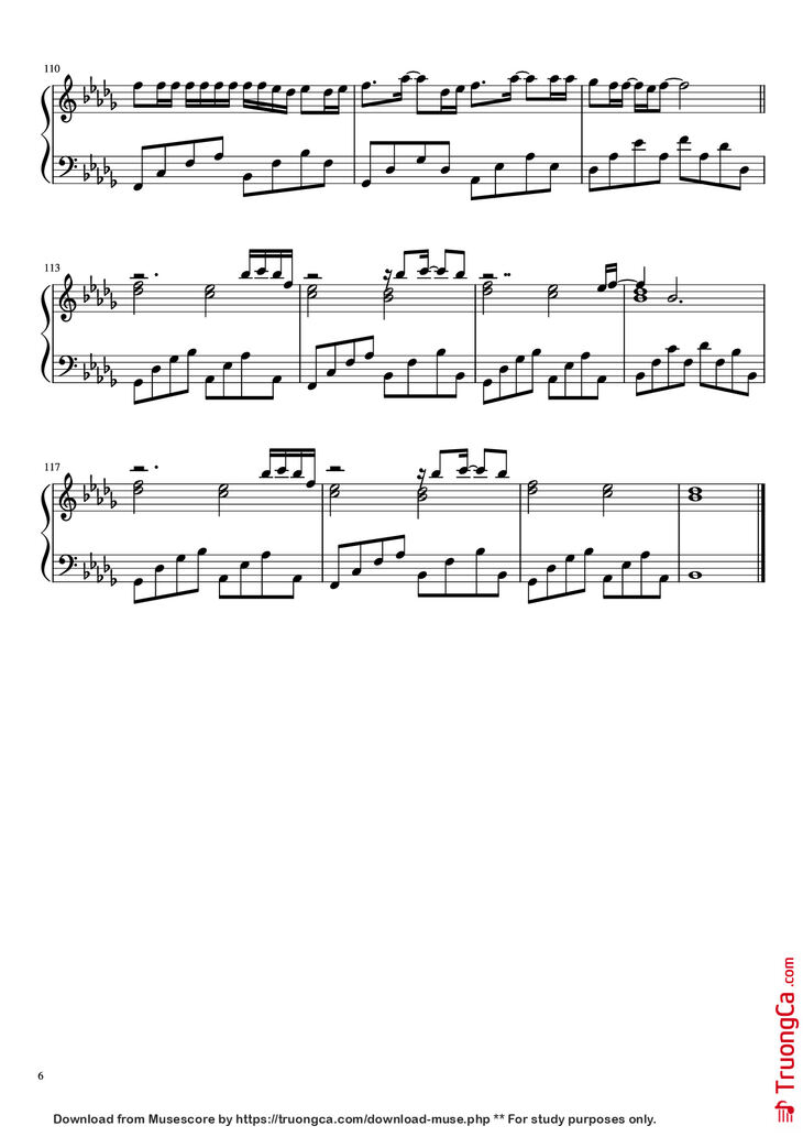 Page 6 of the piano sheet music PDF Piano - 把回忆拼好给你 Gói Gọn Hồi Ức Trao Cho Anh by 王贰浪