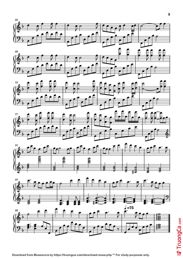 Page 3 of the piano sheet music PDF Piano - Lớn Rồi Còn Khóc Nhè Piano by Undefined