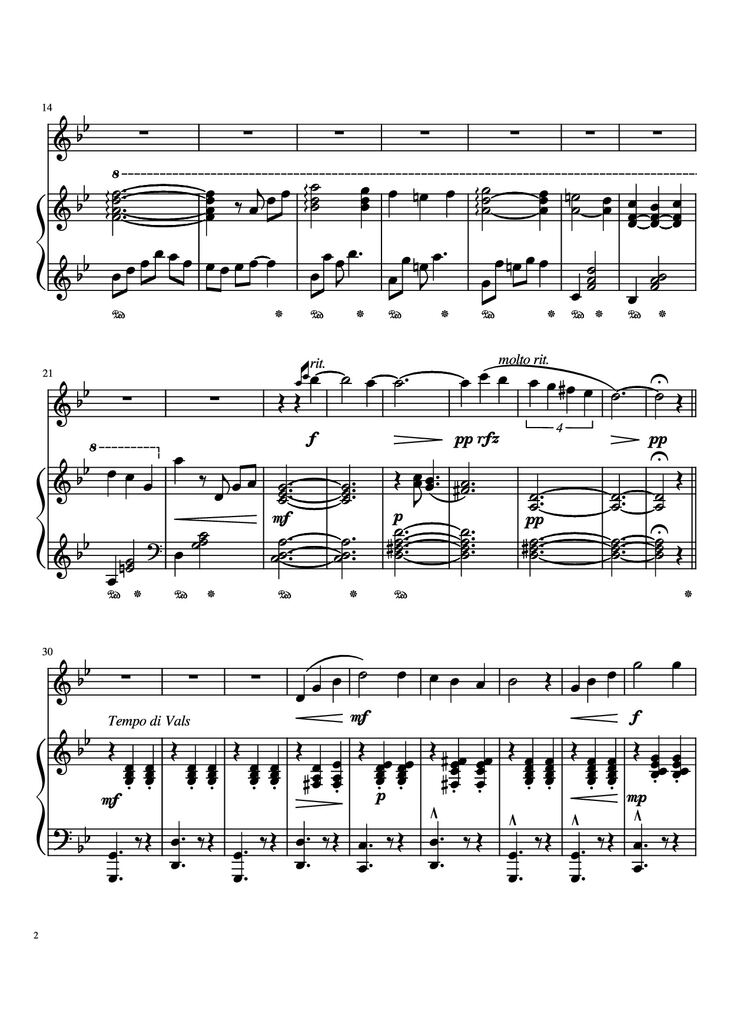 Page 2 of the piano sheet music PDF Piano - Merry Go Round Of Life Piano by Undefined