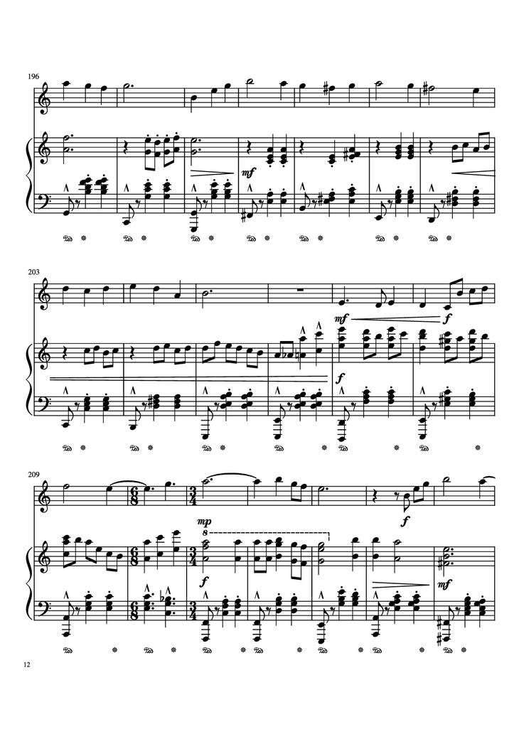 Page 12 of the piano sheet music PDF Piano - Merry Go Round Of Life Piano by Undefined