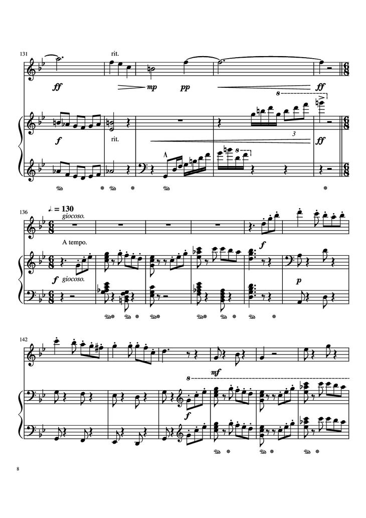 Page 8 of the piano sheet music PDF Piano - Merry Go Round Of Life Piano by Undefined