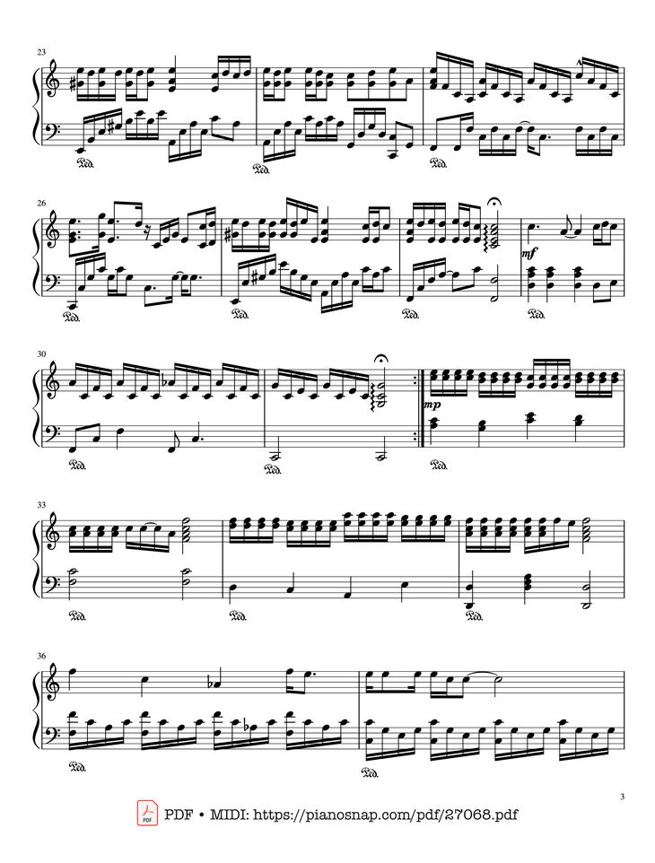 Page 3 of the piano sheet music PDF Piano - If You - BigBang Piano by G-Dragon Arr. By Ana Romo