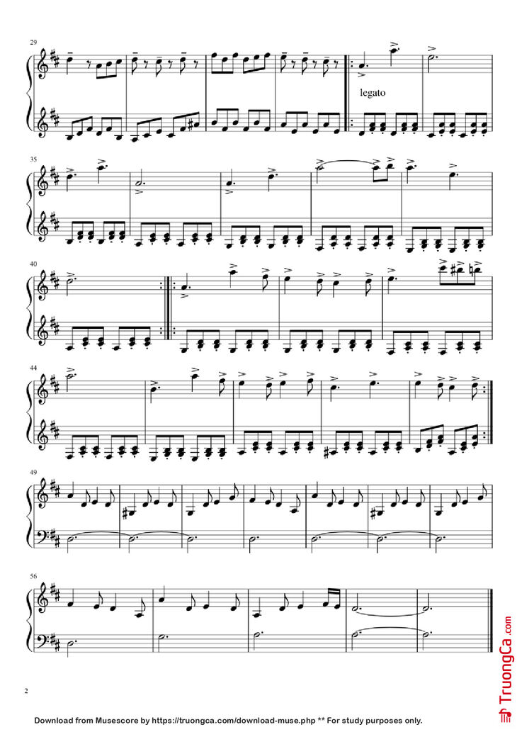 Page 2 of the piano sheet music PDF Piano - Fallen Down (Reprise) Piano by Toby Fox Arranged by : maxmic480
