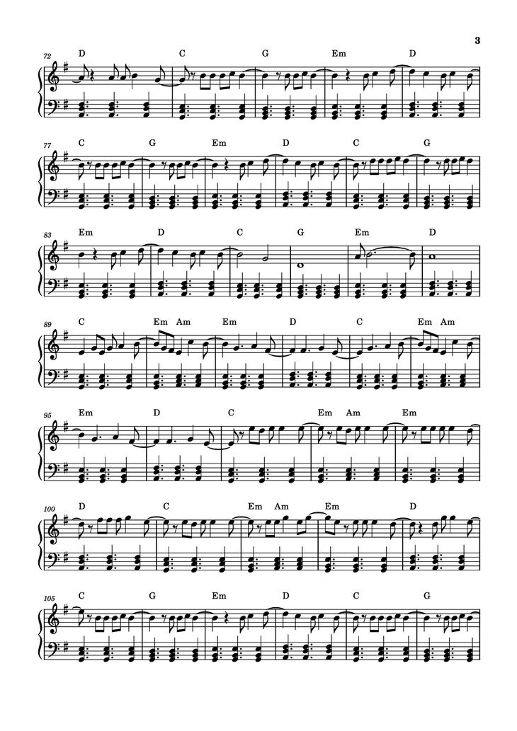 Page 3 of the piano sheet music PDF Piano - Another Love Piano by Tom Odel - Macie3k