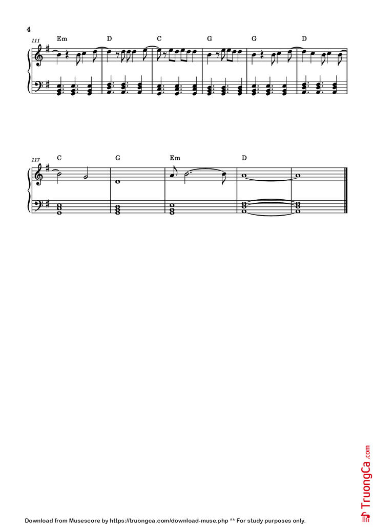 Page 4 of the piano sheet music PDF Piano - Another Love Piano by Tom Odel - Macie3k