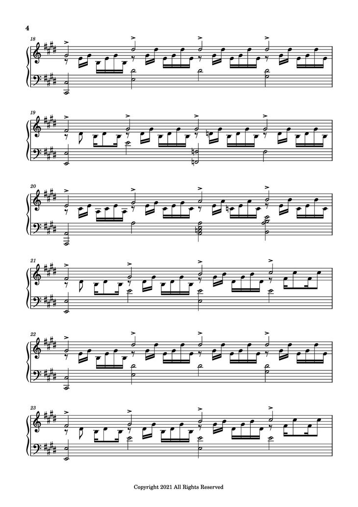 Page 4 of the piano sheet music PDF Piano - good days Piano by Sza - transcribed by yash salvi