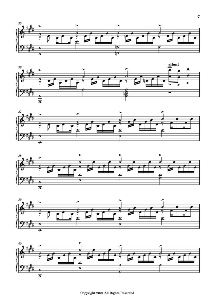Page 7 of the piano sheet music PDF Piano - good days Piano by Sza - transcribed by yash salvi
