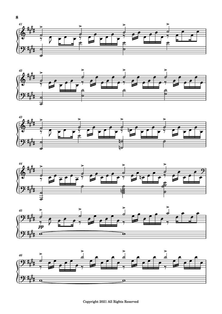 Page 8 of the piano sheet music PDF Piano - good days Piano by Sza - transcribed by yash salvi