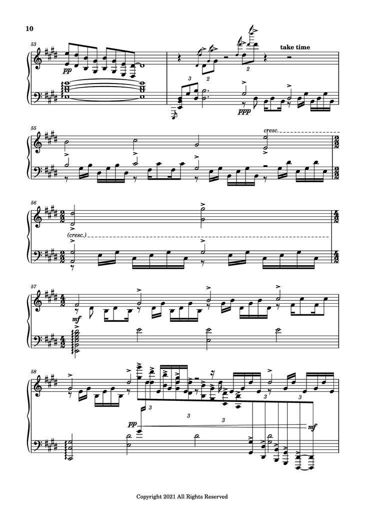 Page 10 of the piano sheet music PDF Piano - good days Piano by Sza - transcribed by yash salvi
