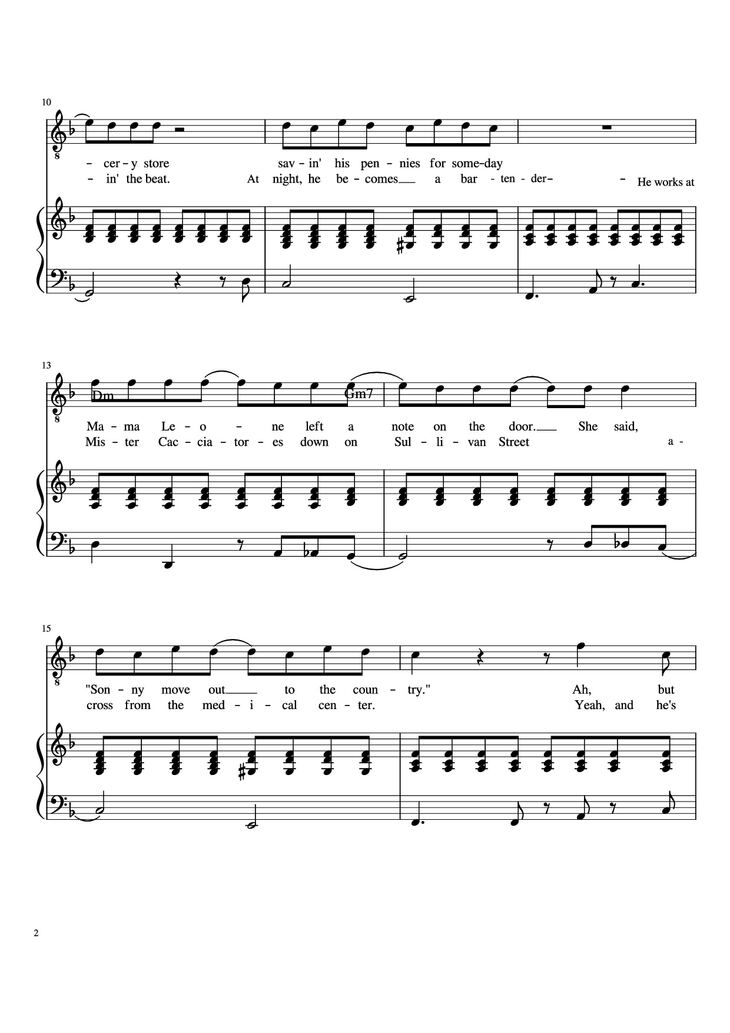 Page 2 of the piano sheet music PDF Piano - Movin