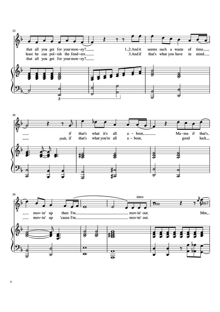 Page 4 of the piano sheet music PDF Piano - Movin