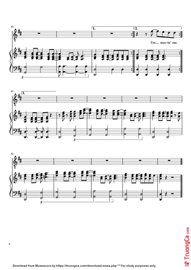 Page 6 of the piano sheet music PDF Piano - Movin