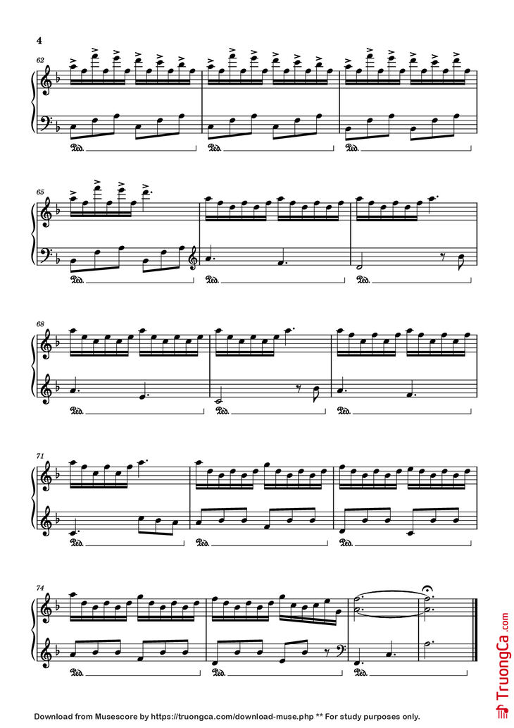 Page 4 of the piano sheet music PDF Piano - Spring Piano by Transc: Daniel Duro Soto