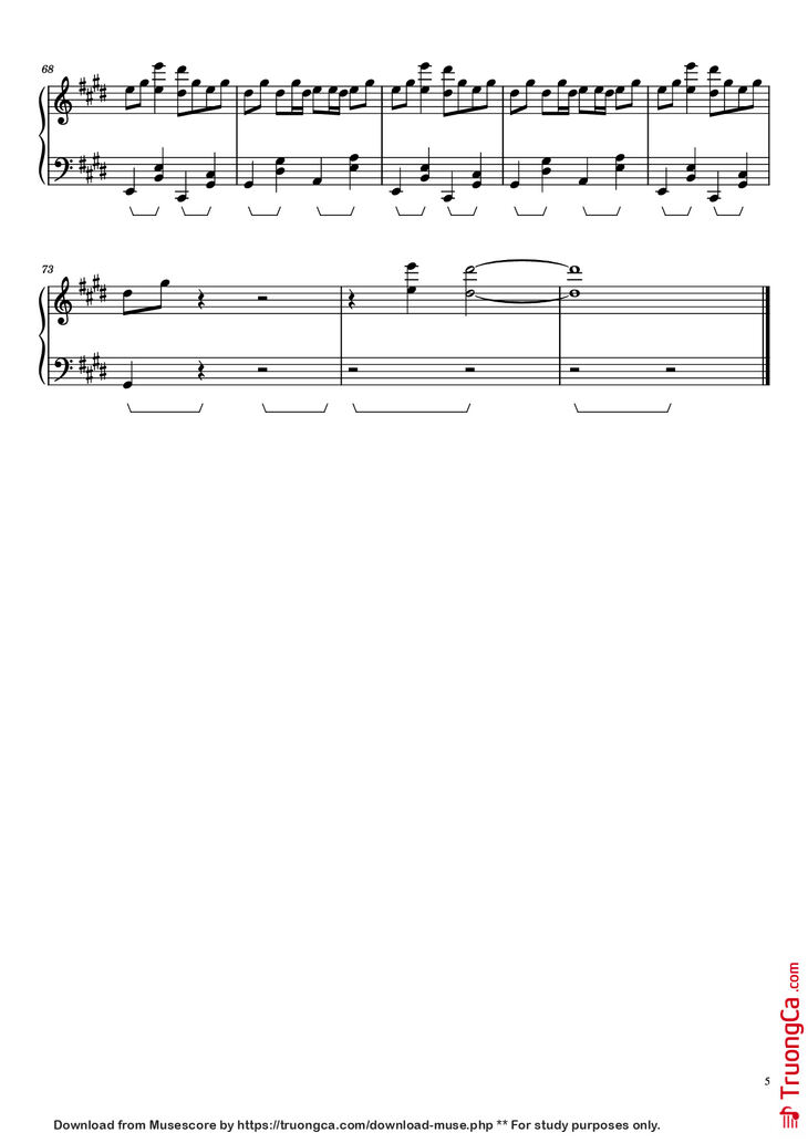 Page 5 of the piano sheet music PDF - Where Is My Mind? Piano by Pixies