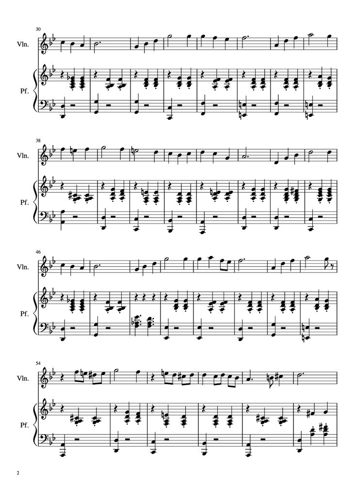 Page 2 of the piano sheet music PDF Piano - Howl