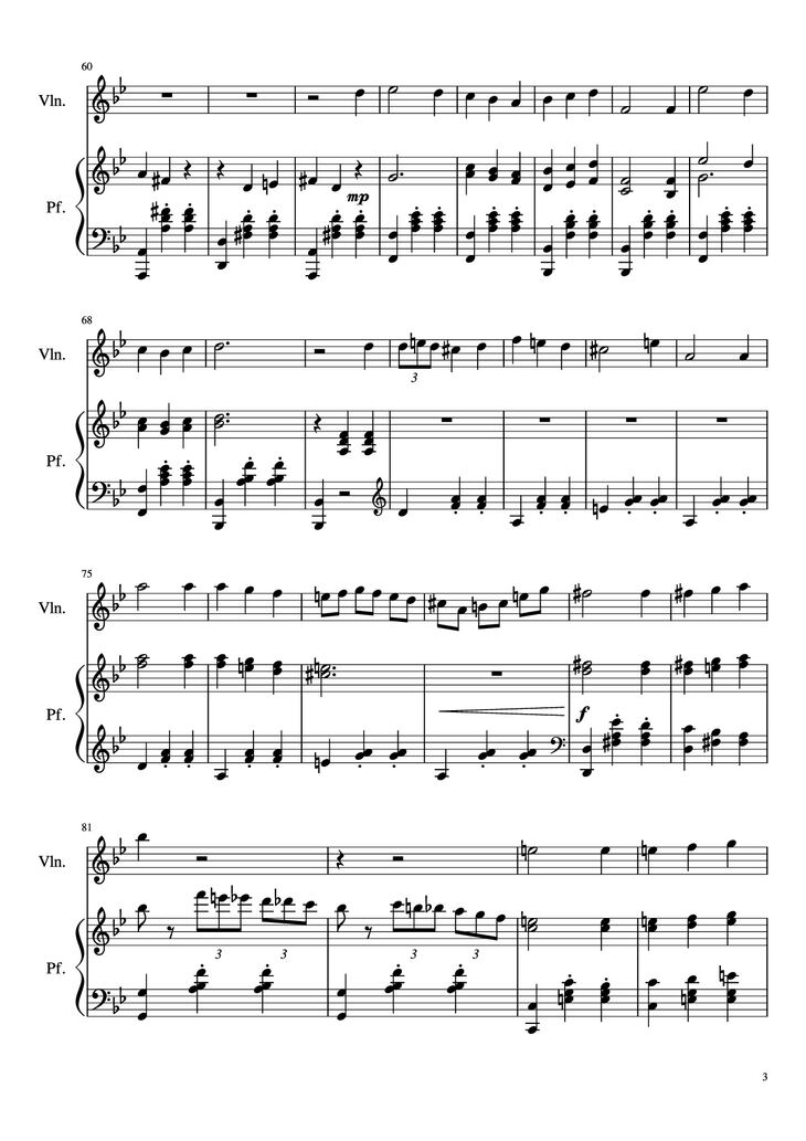 Page 3 of the piano sheet music PDF Piano - Howl