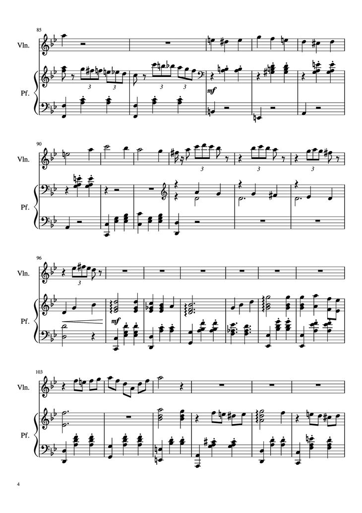 Page 4 of the piano sheet music PDF Piano - Howl