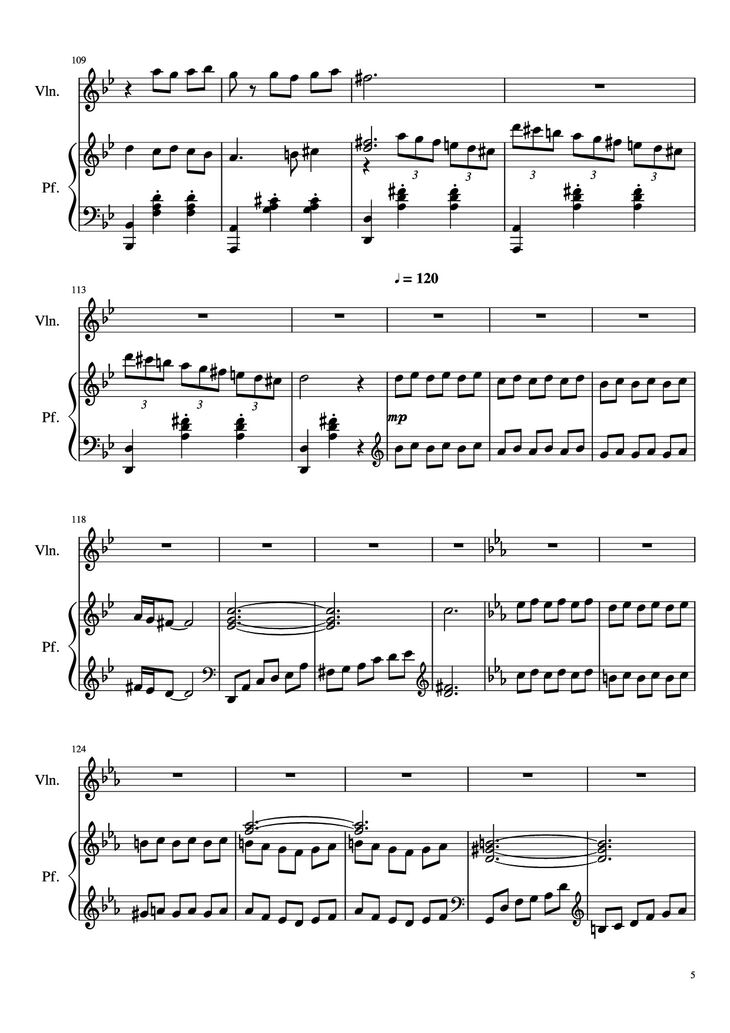 Page 5 of the piano sheet music PDF Piano - Howl