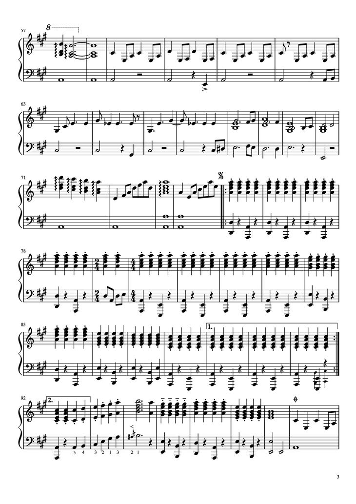 Page 3 of the piano sheet music PDF Piano - Chiquitita Piano by ABBA