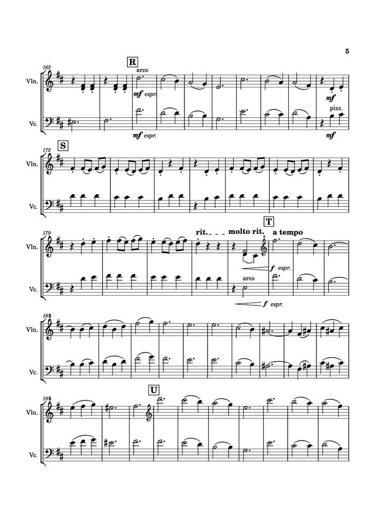 Page 5 of the piano sheet music PDF - Waltz No. 2 Violin by Dmitri Shostakovich