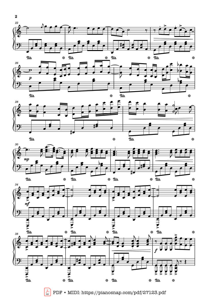 Page 2 of the piano sheet music PDF Piano - Lần cuối Piano by Ngọt