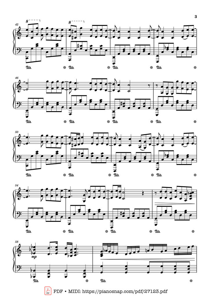 Page 3 of the piano sheet music PDF Piano - Lần cuối Piano by Ngọt