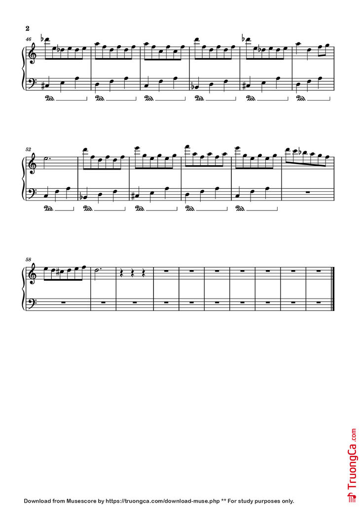 Page 2 of the piano sheet music PDF Piano - Song Of Storms - from The Legend of Zelda: Ocarina of Time Piano by Gentle Game of Lullabies, Andrea Vanzo