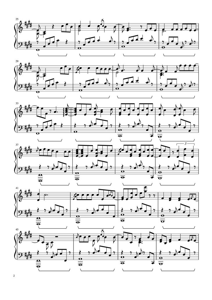 Page 2 of the piano sheet music PDF Piano - Summertime Sadness Piano by Lana Del Rey