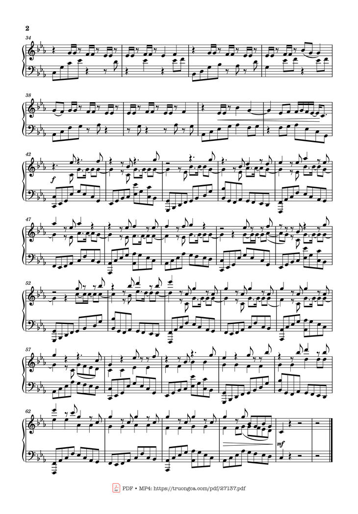 Page 2 of the piano sheet music PDF Piano - Remember Me Piano by D4vd born 2005