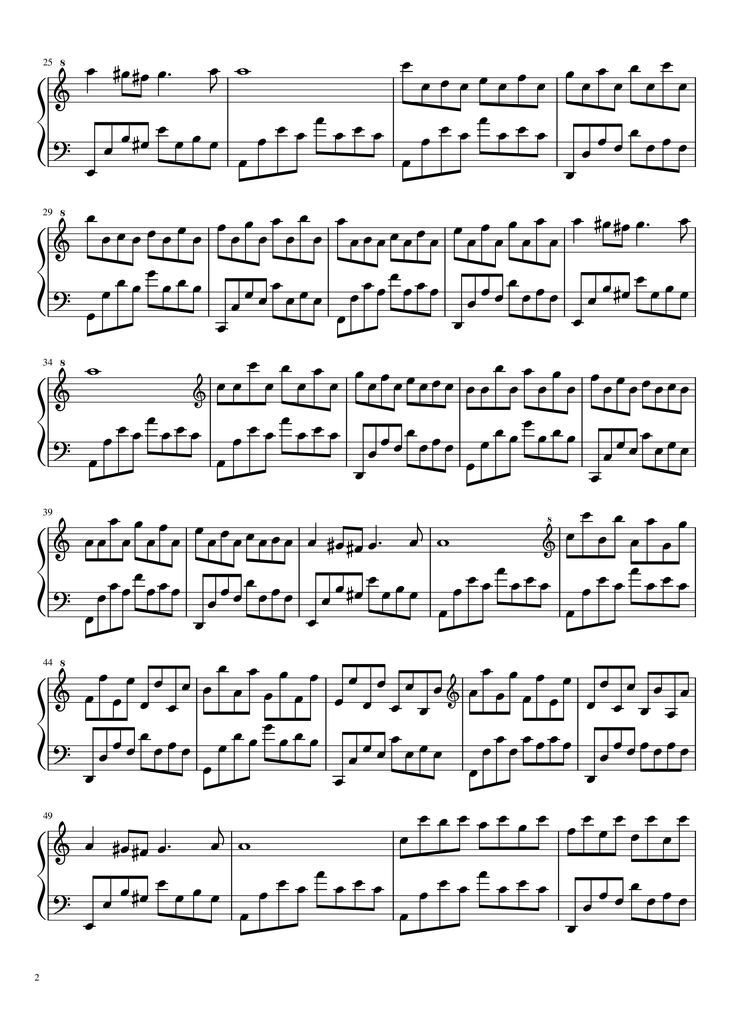 Page 2 of the piano sheet music PDF Piano - Passacaglia Piano by George Frideric Handel