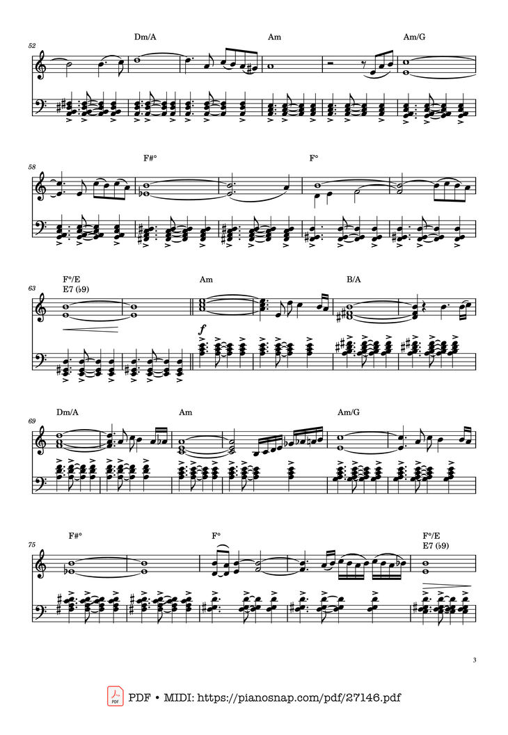 Page 3 of the piano sheet music PDF Piano - Libertango Piano by Astor Piazolla