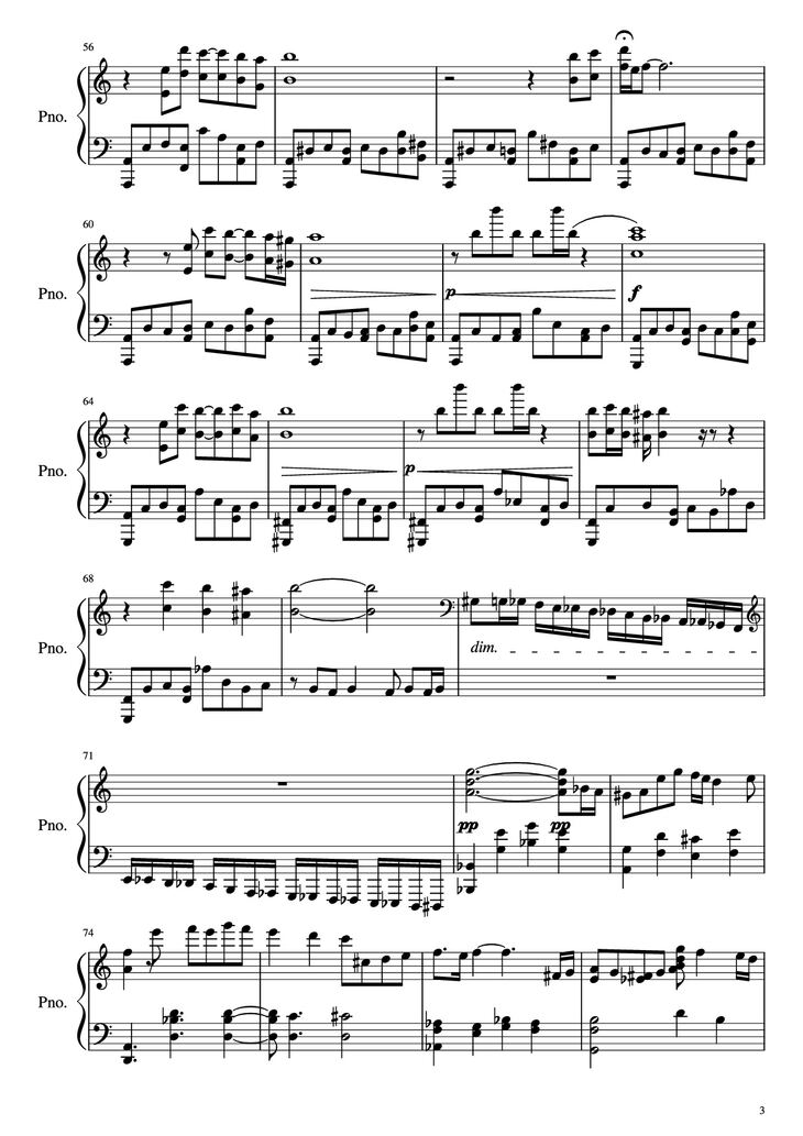 Page 3 of the piano sheet music PDF Piano - Libertango Piano (intermediate) by Astor Piazzolla