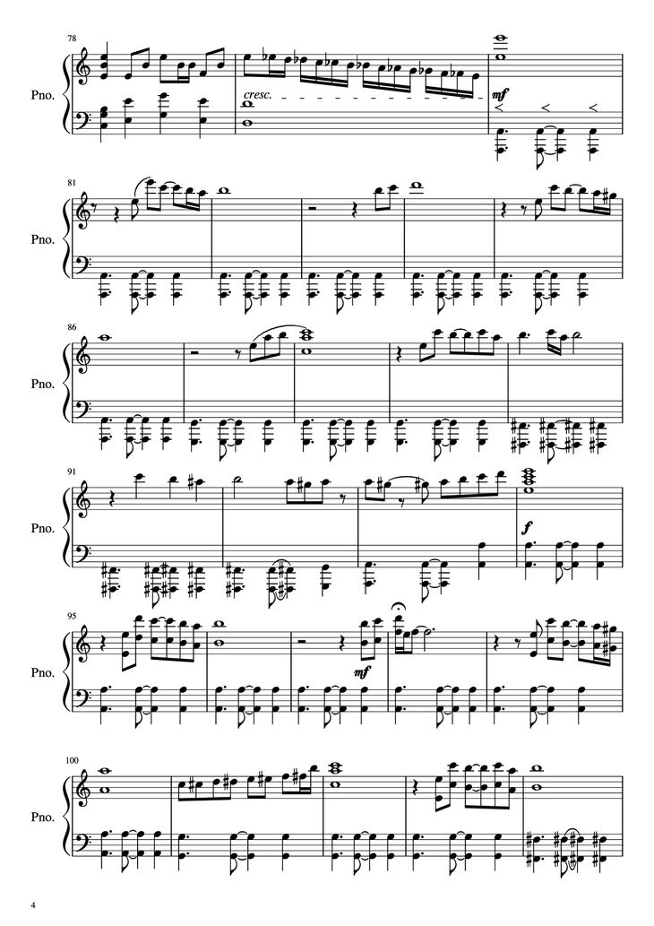 Page 4 of the piano sheet music PDF Piano - Libertango Piano (intermediate) by Astor Piazzolla