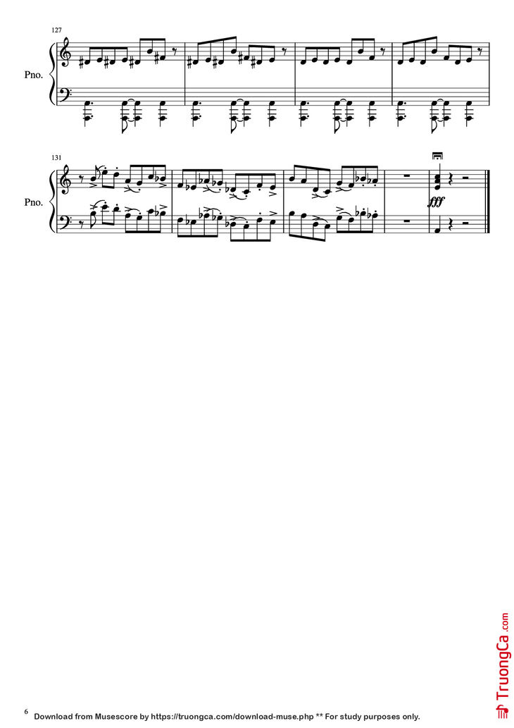 Page 6 of the piano sheet music PDF Piano - Libertango Piano (intermediate) by Astor Piazzolla
