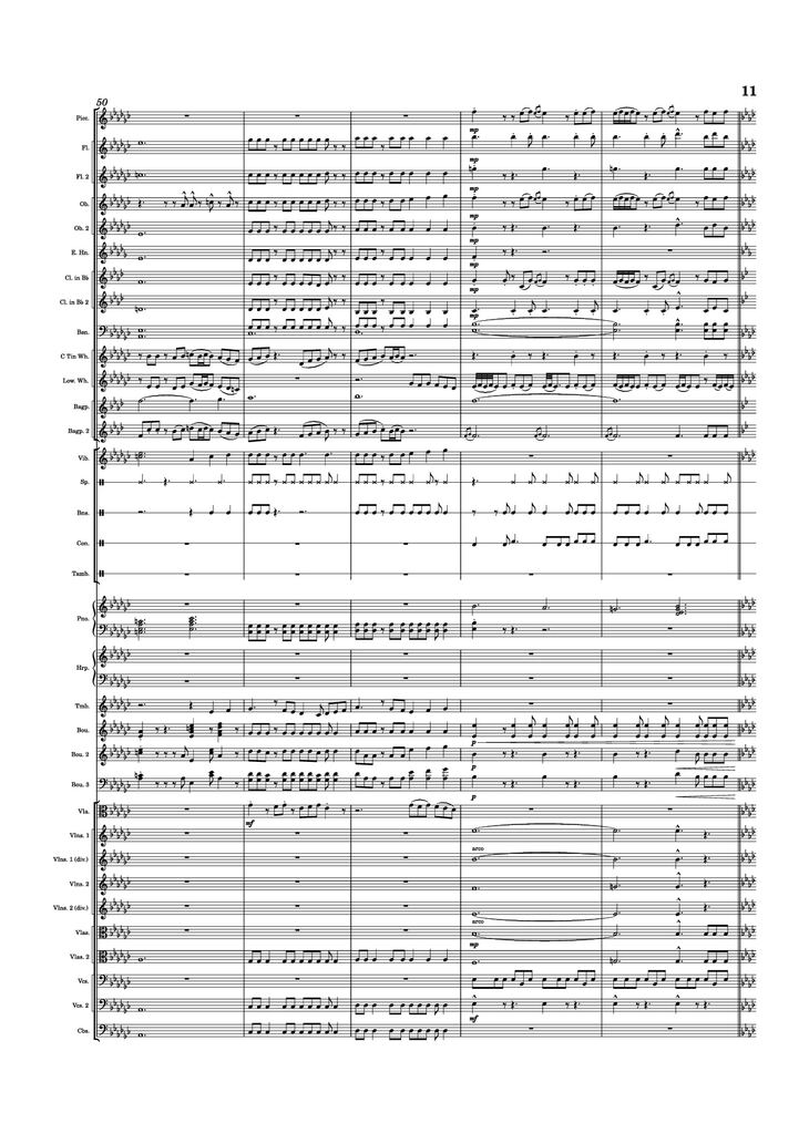 Page 11 of the piano sheet music PDF Piano - Dusk Falls Piano by Hiroki Morishita